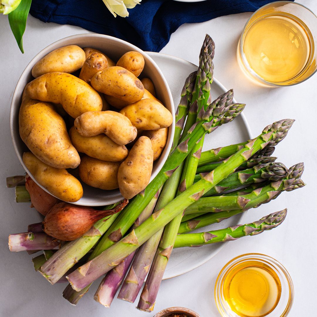 Ontario grown potatoes and asparagus