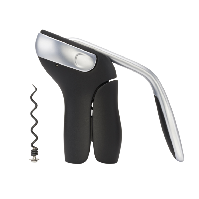 Black and silver automatic wine opener.