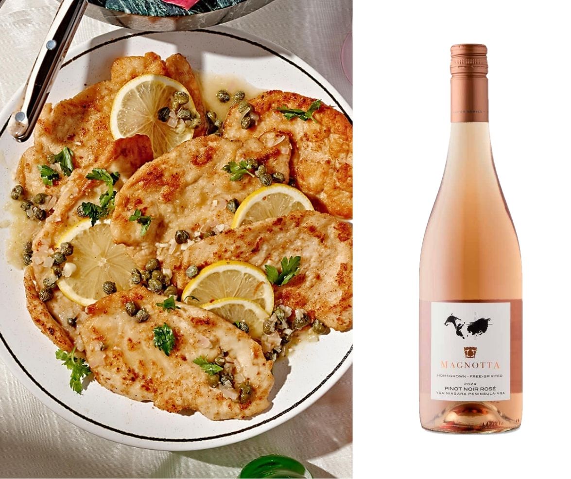 Pinot Noir Rose & Chicken Scaloppini Mother's Day Wine Pairings