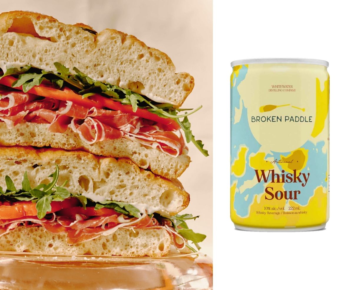 Whisky Sour and Focaccia Sandwich pairings for mother's day