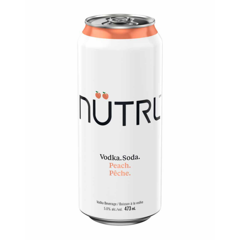 White can of peach vodka seltzer.