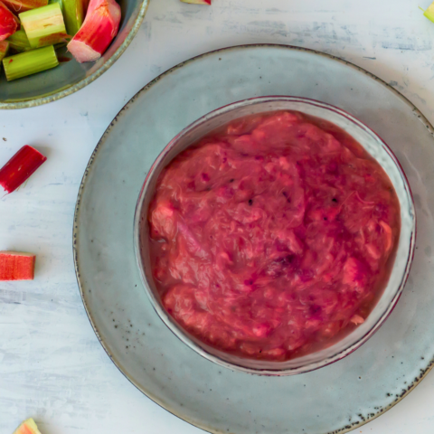 Bowl of Rhubarb compote