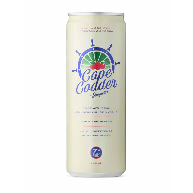 Tall beige can of Cape Cod vodka canned cocktail.