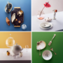 Four-square grid showing different tablescapes.